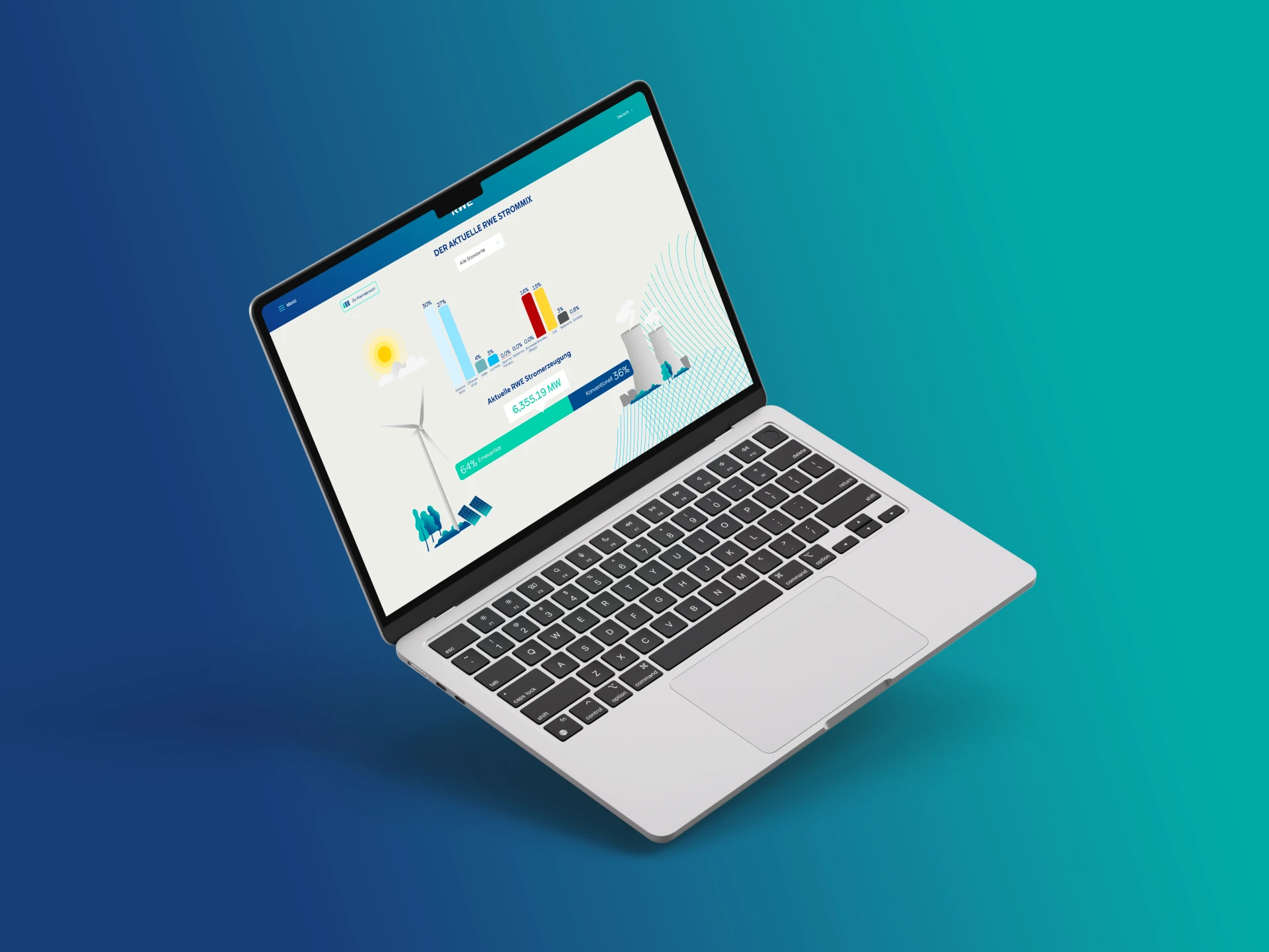 RWE Kundenübersichtseite Teaser Desktop Mockup