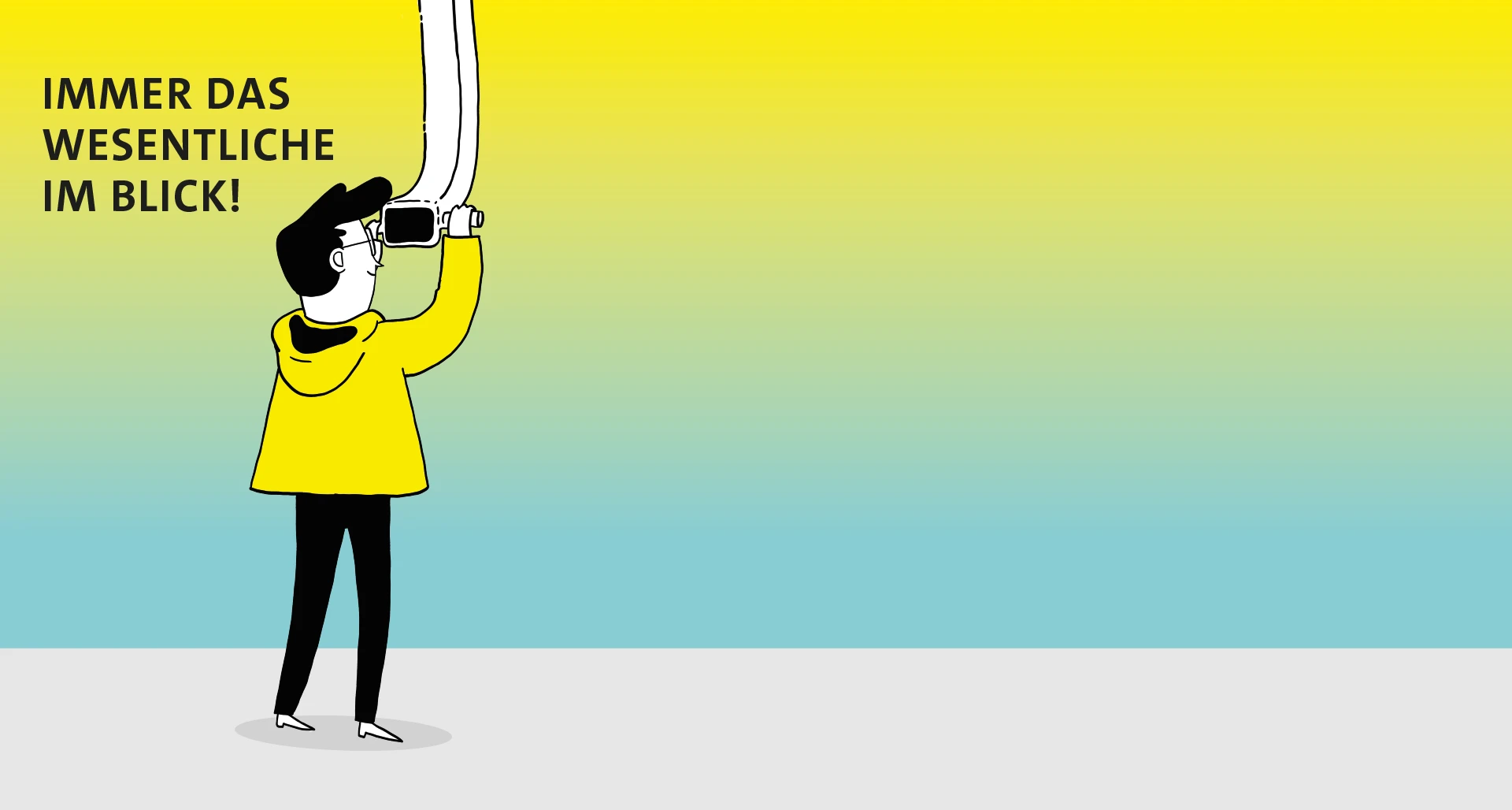 nwb nautilus Praxiswissen im Tiefgang Immer das wesentliche im Blick Figur schaut durch Sichtrohr 