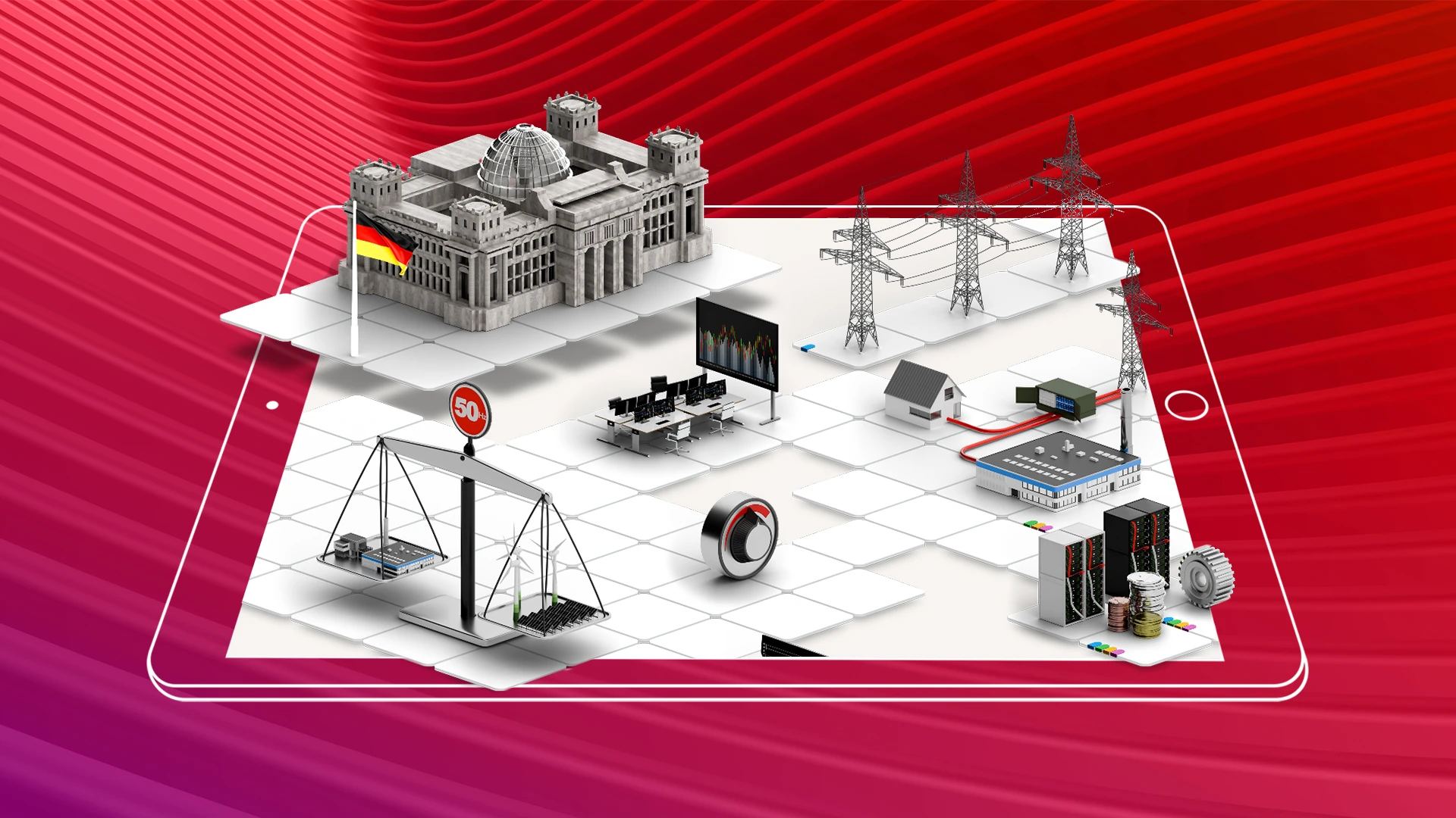 Teaser Screenshot von E.ON Flex Big Picture Tool mit 3D Modellen